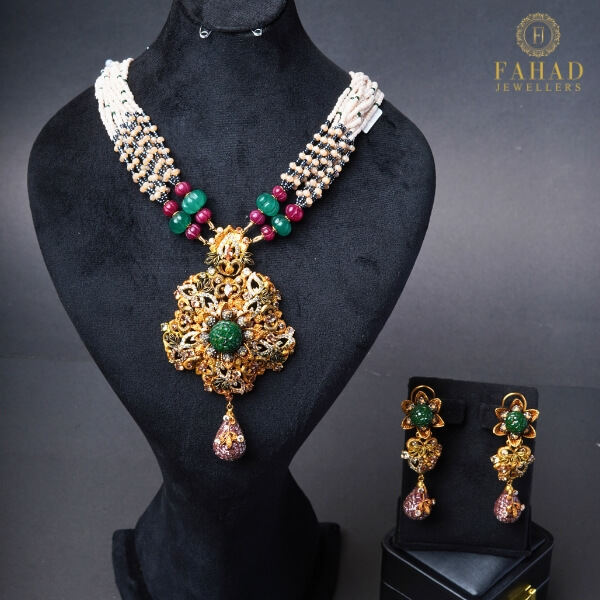 latest gold necklace set designs with price